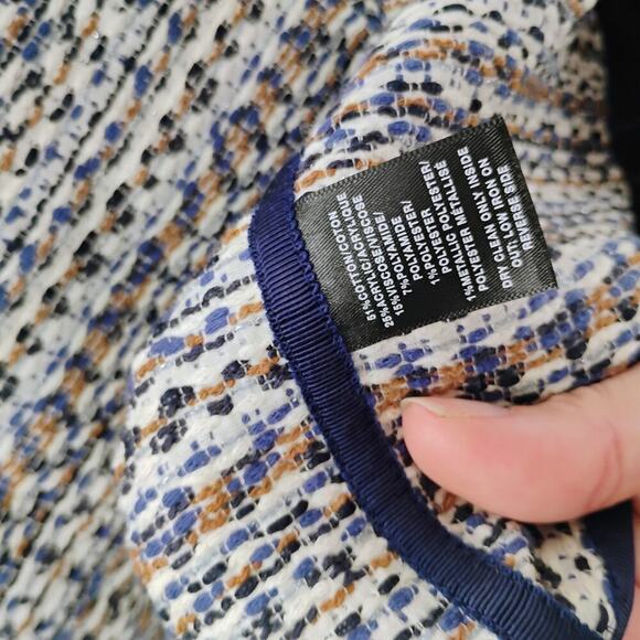 LAFAYETTE 148 Regatta Multi color Cotton Blend Snap Button Jacket tweed academia - Picture 12 of 12